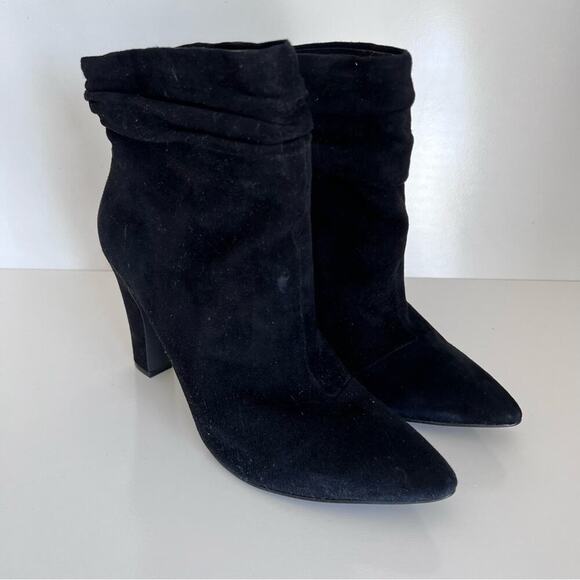 Chinese Laundry Suede Slouch Black Booties - Picture 1 of 13